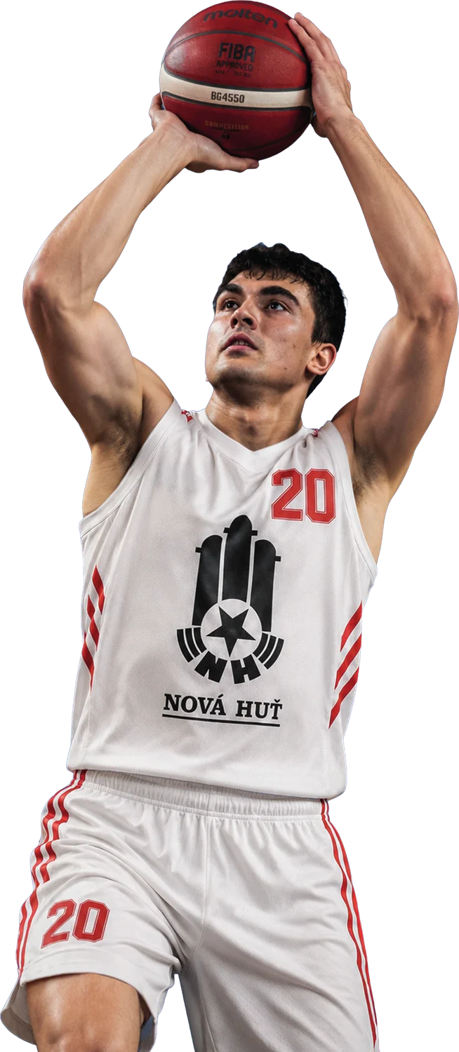 Hráč NH Ostrava v replice retro dresu Nová Huť